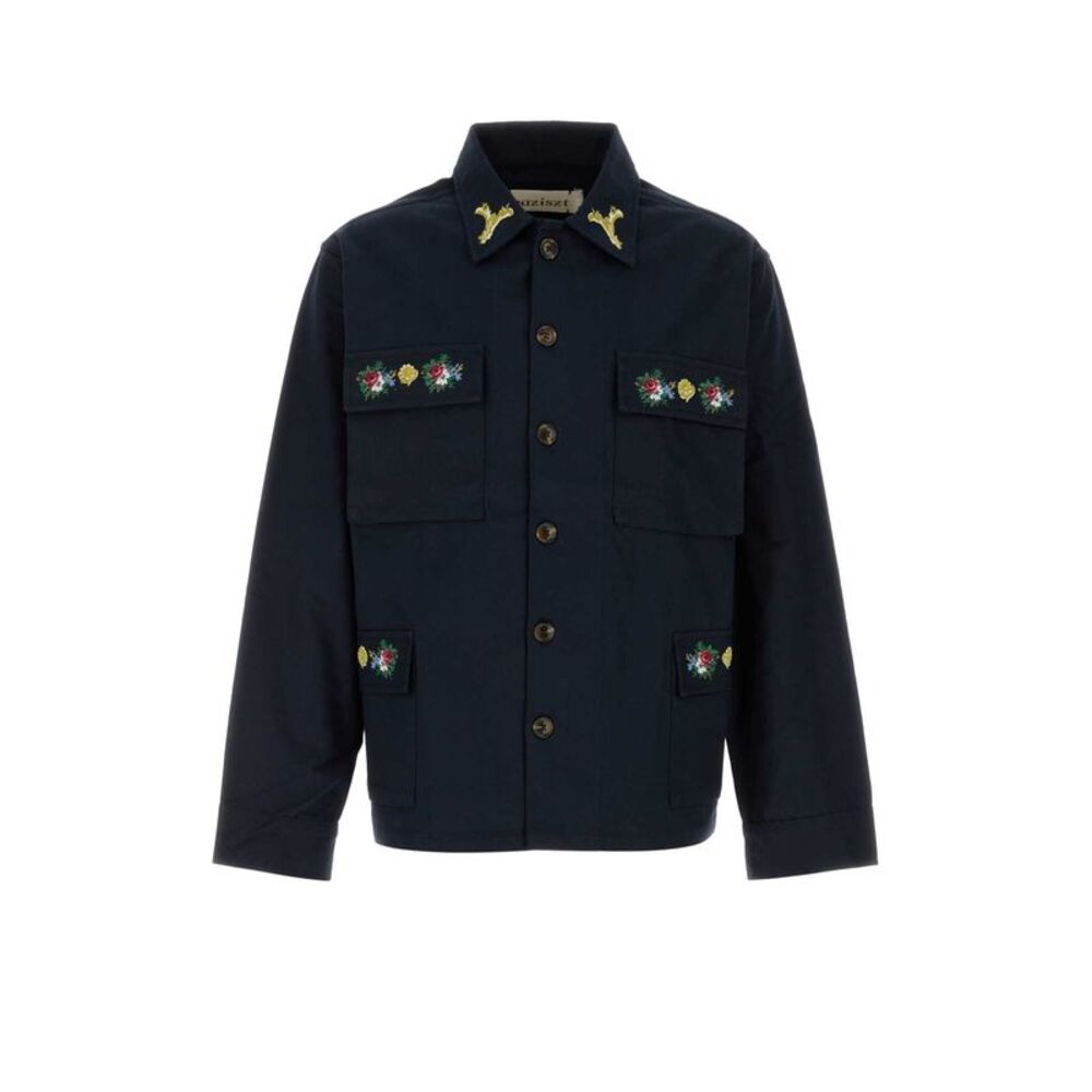 Baziszt Men Midnight Blue Oxford Pine Shirt